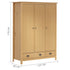 Stilwell - 3Door Wardrobe Hill Range 1270 x 500 x 1700 mm Solid Pine Wood